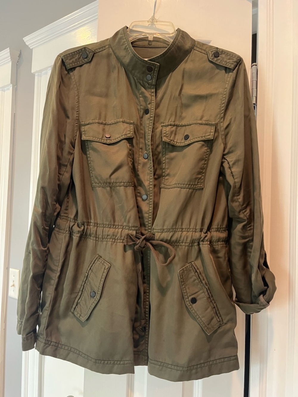 LOFT Olive Green Drawstring Utility Jacket